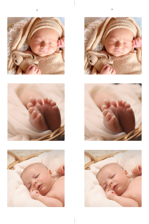 DIY fotostrip met drie babyfoto's