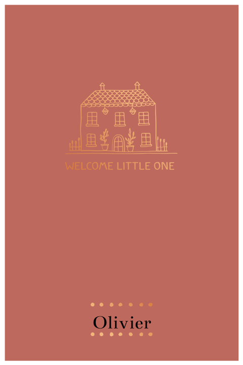 jongensgeboortekaartje met huisje Welcome Little One