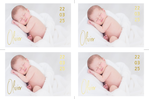 labels geboortekaartje foto baby met folie
