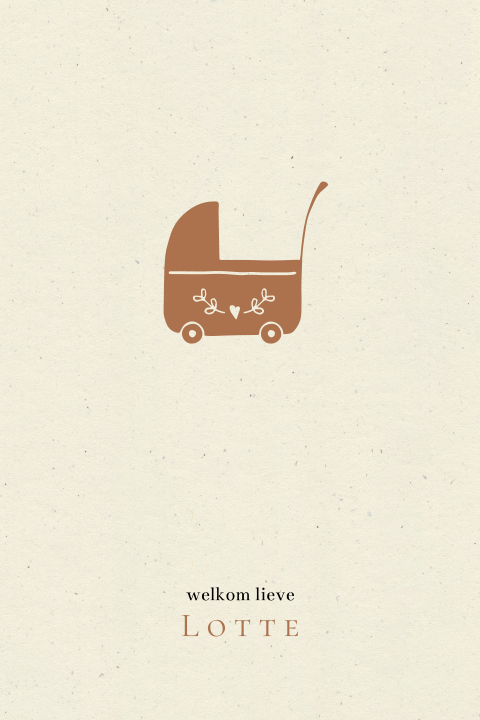 lief geboortekaartje duurzaam illustratie kinderwagen