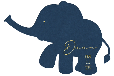origineel-geboortekaartje-vorm-olifant-blauw