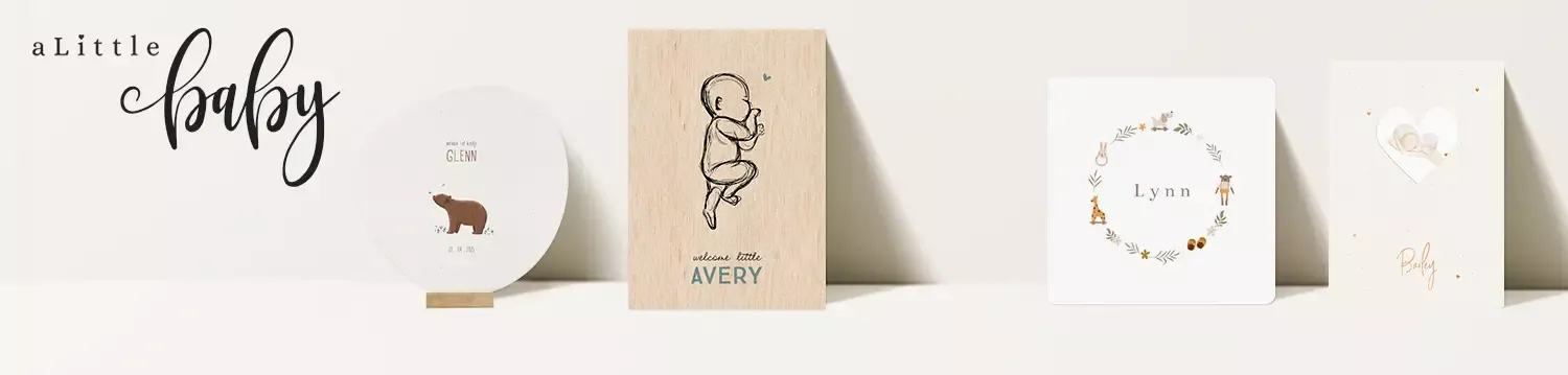 Neutrale geboortekaartjes voor een jongen of een meisje. Laat je verrassen door onze genderneutrale geboortekaartjes of ontwerp zelf jullie kaartje >