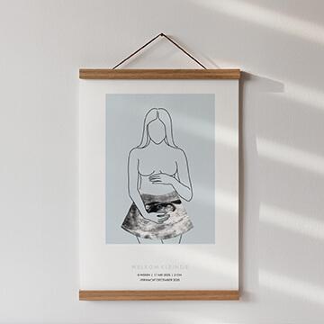 poster met foto van jouw zwangerschaps echografie