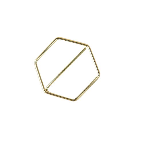 Leuke gouden, hexagon paperclips voor geboortekaartjes en trouwkaarten